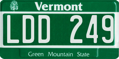 VT license plate LDD249