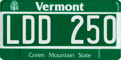 VT license plate LDD250