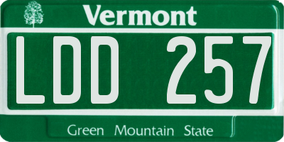 VT license plate LDD257