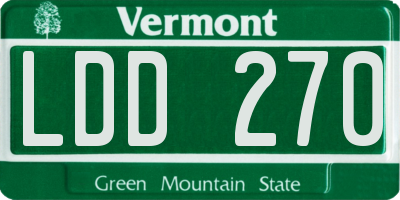 VT license plate LDD270