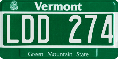 VT license plate LDD274
