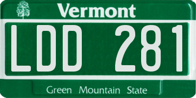 VT license plate LDD281