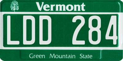 VT license plate LDD284