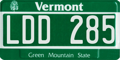 VT license plate LDD285