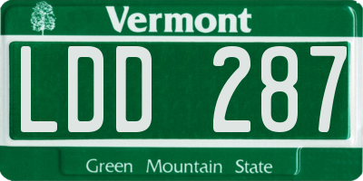 VT license plate LDD287