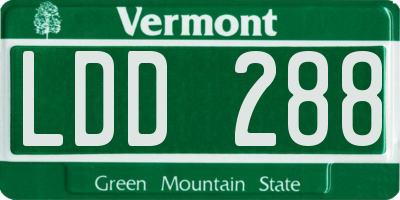 VT license plate LDD288
