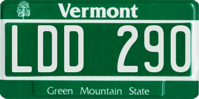 VT license plate LDD290