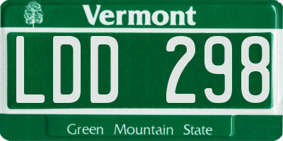 VT license plate LDD298