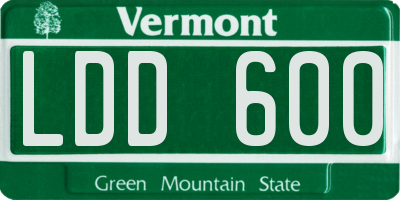 VT license plate LDD600