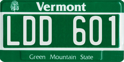 VT license plate LDD601