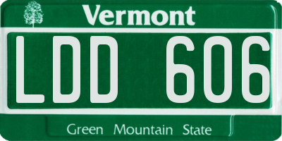 VT license plate LDD606