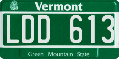 VT license plate LDD613