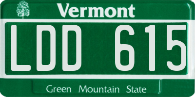 VT license plate LDD615