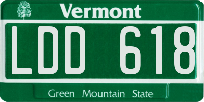 VT license plate LDD618
