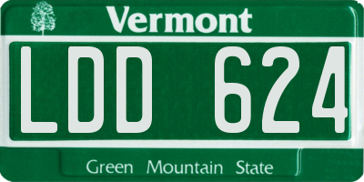VT license plate LDD624