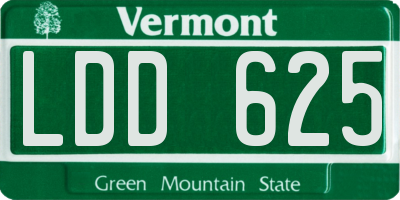 VT license plate LDD625