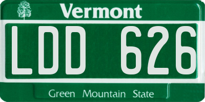 VT license plate LDD626