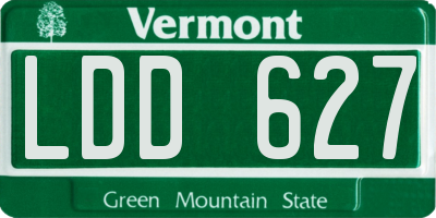VT license plate LDD627