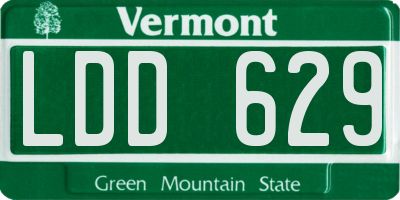 VT license plate LDD629