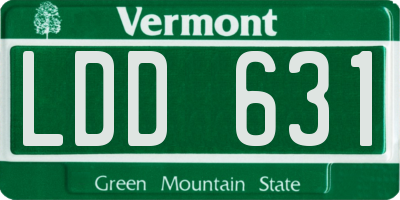 VT license plate LDD631