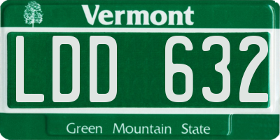 VT license plate LDD632