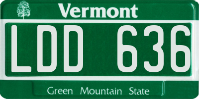 VT license plate LDD636
