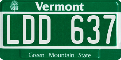 VT license plate LDD637