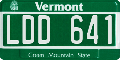VT license plate LDD641
