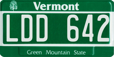 VT license plate LDD642