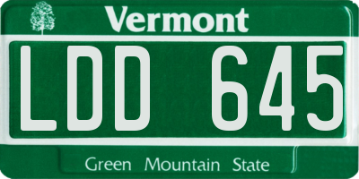 VT license plate LDD645