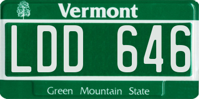 VT license plate LDD646