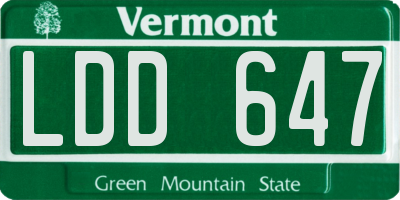 VT license plate LDD647