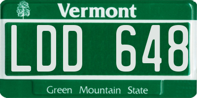 VT license plate LDD648