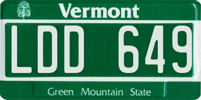 VT license plate LDD649