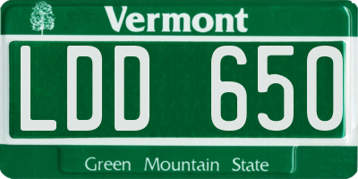VT license plate LDD650