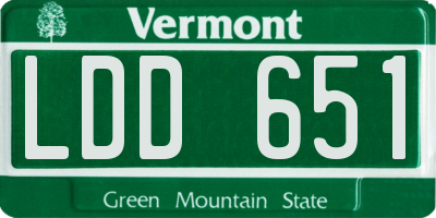 VT license plate LDD651