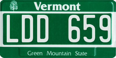VT license plate LDD659