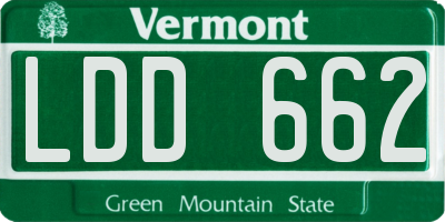 VT license plate LDD662