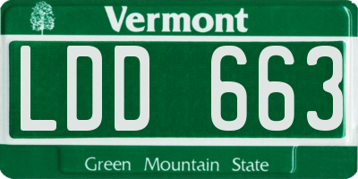 VT license plate LDD663