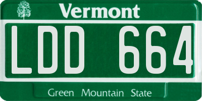 VT license plate LDD664