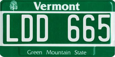 VT license plate LDD665