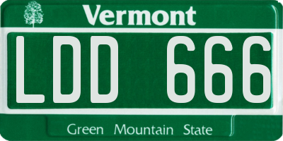 VT license plate LDD666