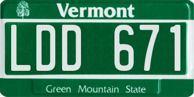 VT license plate LDD671