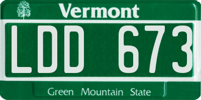 VT license plate LDD673