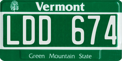 VT license plate LDD674
