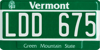VT license plate LDD675