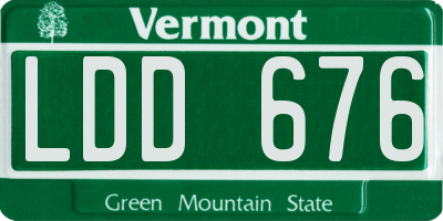 VT license plate LDD676