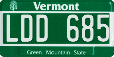 VT license plate LDD685