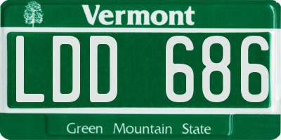 VT license plate LDD686