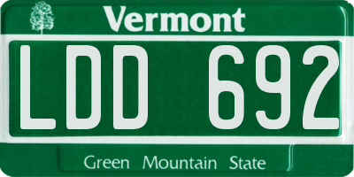 VT license plate LDD692